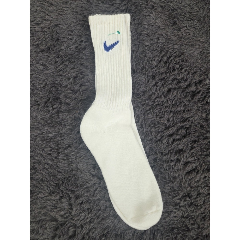 VINTAGE 90s NIKE Athletic Swoosh Logo Tube Socks Men's Size 9-12 White NEW